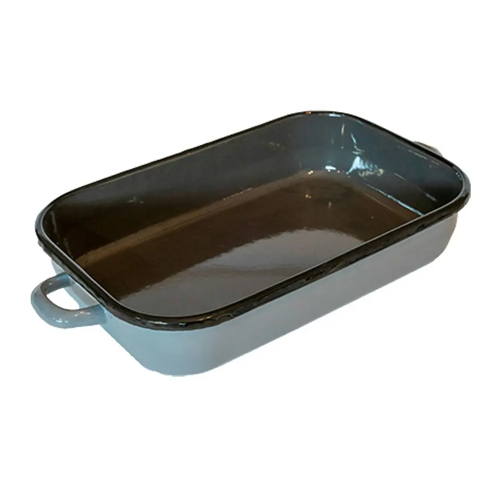 Urban Style Enamelware 2.2L Induction Oven Baking Dish Rectangle w/ Handles Grey - Home & Garden