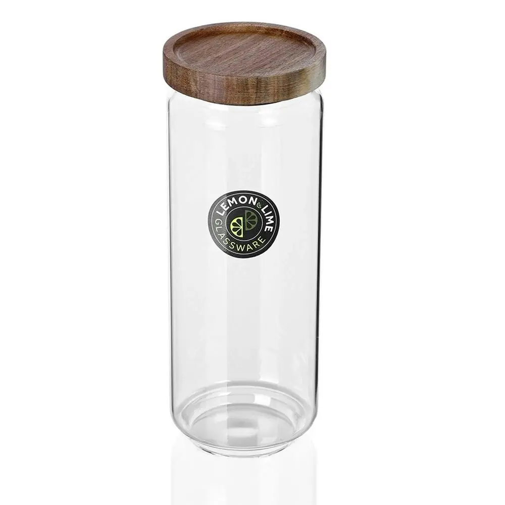 Lemon And Lime 1.4L Woodend Glass Canister Food/Storage Container/Jar Kitchen - Home & Garden