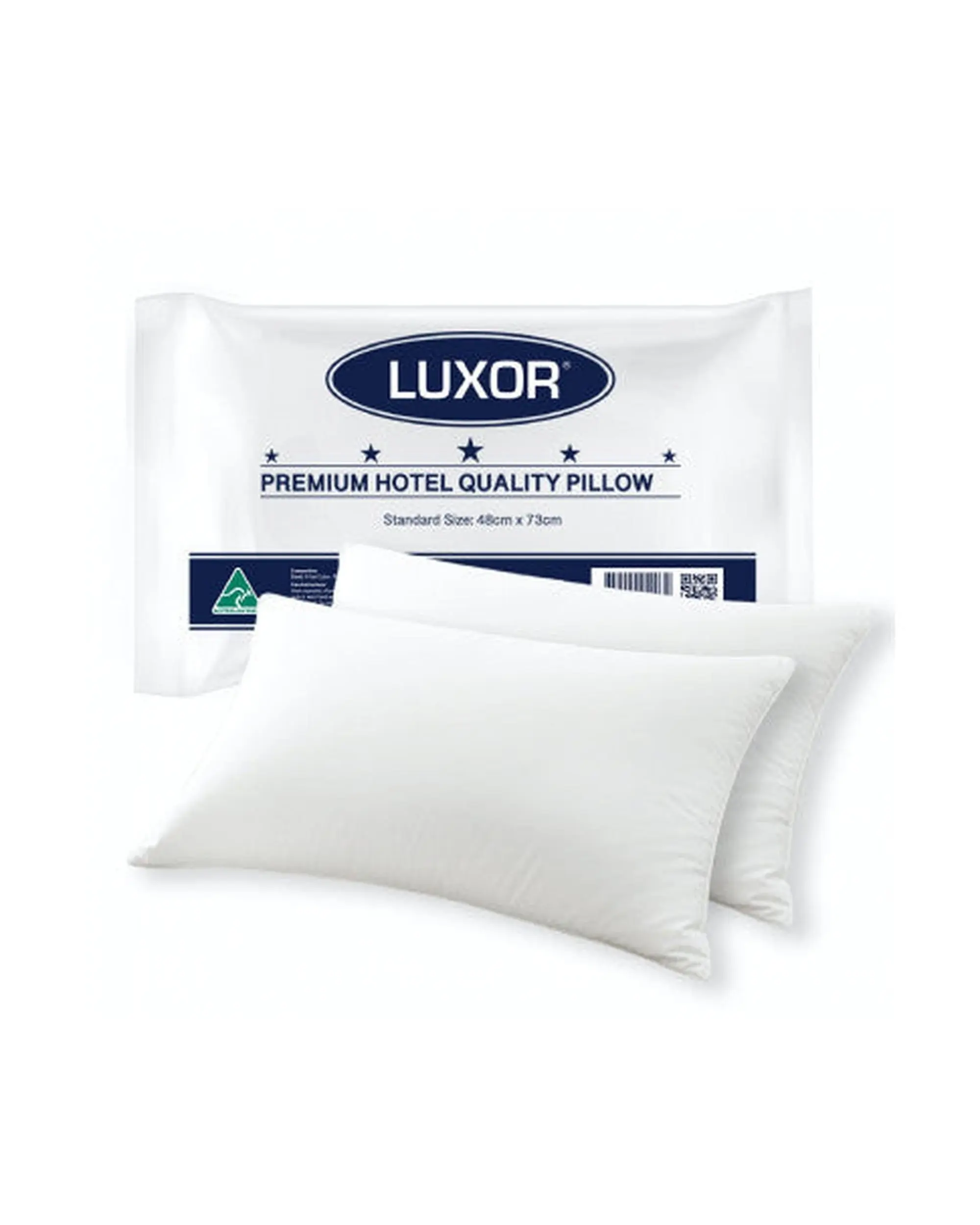 Luxor Australian Made Hotel Quality Pillow Standard Size Twin Pack - Home & Garden