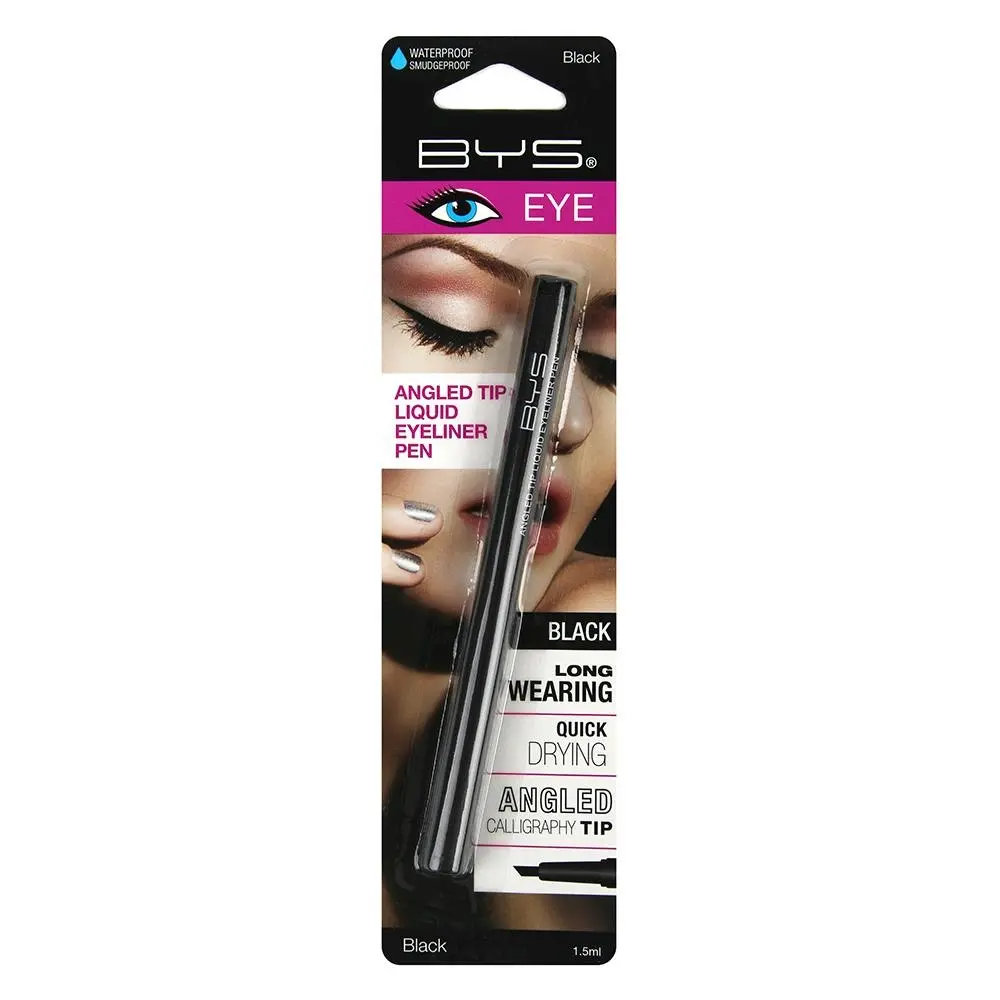 BYS 1.5ml Angled Tip Liquid Eyeliner Pen Quick Dry Waterproof Lasting Tip Black - Beauty