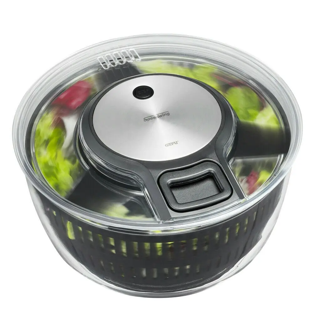 Gefu Speedwing Salad Spinner Dryer | Lettuce Serving Bowl - Home & Garden