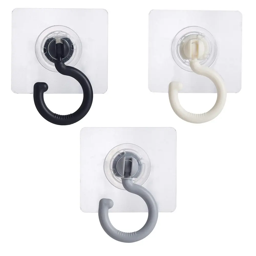 6Pcs Ceiling Rotary Hook Home Multifunction Adhesive Hook Kitchen Door Back Hook - Home & Garden