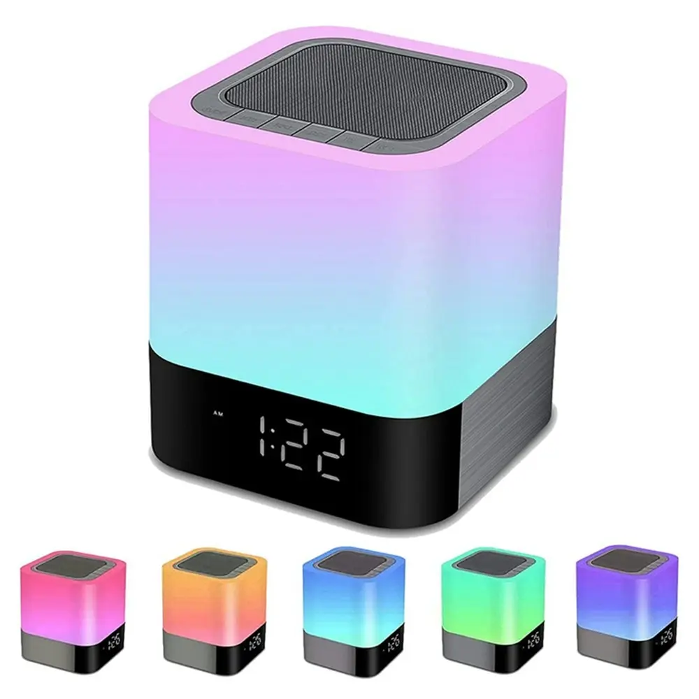 Bluetooth Speaker Night Lights Alarm Clock Bluetooth Speaker MP3 Player - Electronics