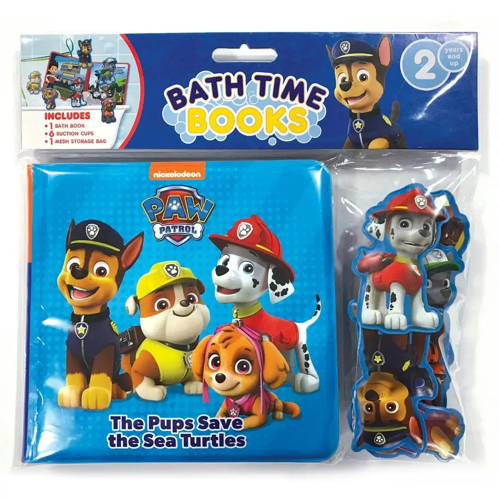 Nick PAW Patrol Kids/Children Waterproof Bathtime Books w/Figures/Eva Bag 3+ - Entertainment