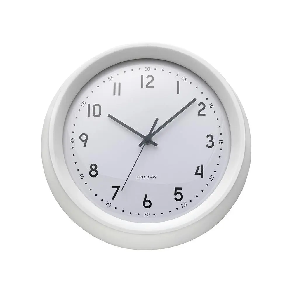 Ecology Sandglass Decorative Home Wooden Round Wall Time Clock 30cm White - Home & Garden