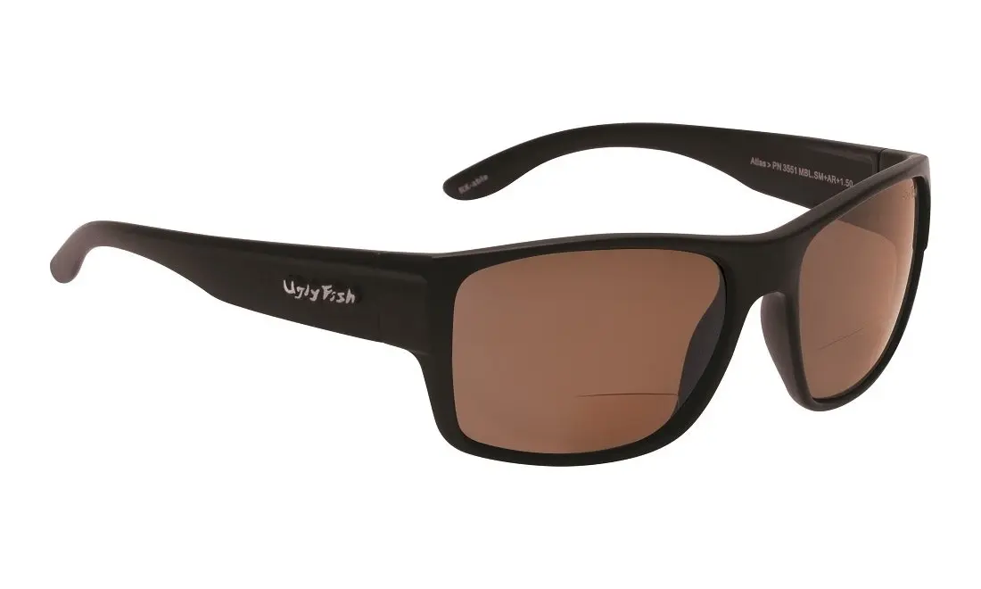 Ugly Fish Atlas PN3551 +1.50 Bifocal TR-90 Black Frame/Brown Lens Sunglasses