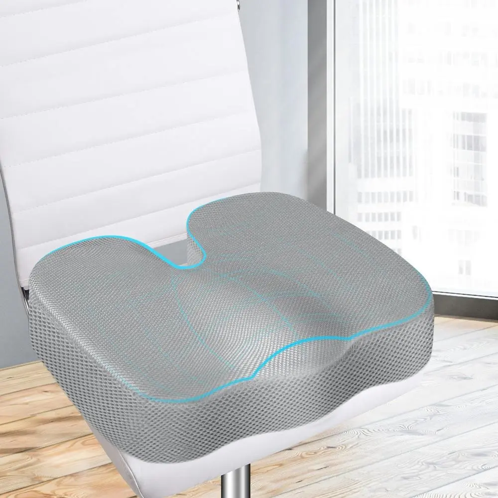 Starry Eucalypt Seat Cushion Memory Foam Pillow Pad Mesh Grey - Home & Garden