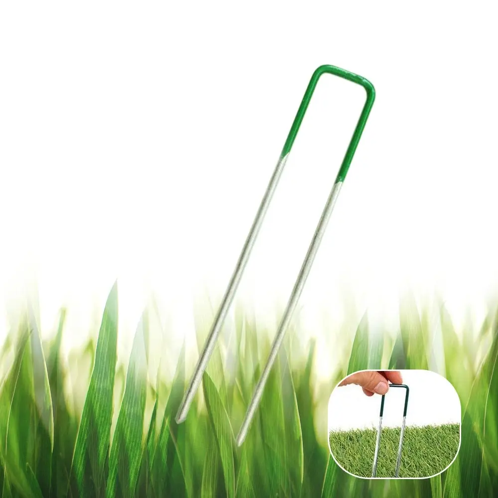 Elora Artificial Grass Pins 300pcs U Tent Pegs Synthetic Fake Lawn Weedmat Turf Fastening - Home & Garden