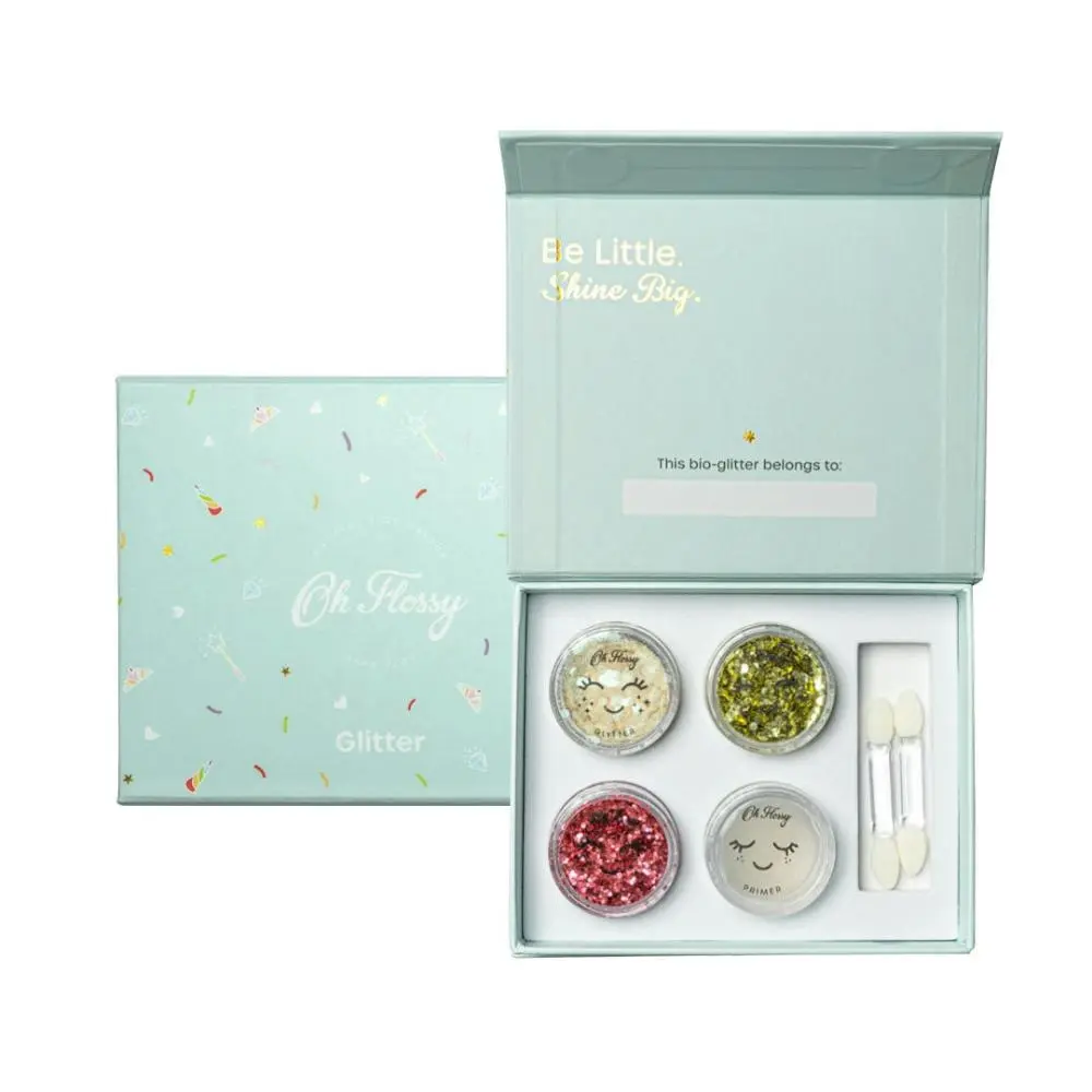 Oh Flossy Childrens Kids All Natural 6 Piece Sparkly Glitter Set - Beauty