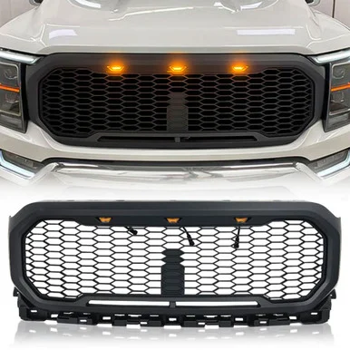 American Modified AMFMAA00122 Mesh Grille with DRL for Ford F-150 2021-23 - Matte Black