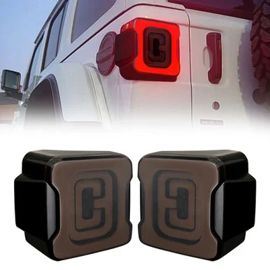American Modified AMJPCA03303 Tunnel LED Tail Lights for Jeep Wrangler JL 2018-23 - Smoked Lens