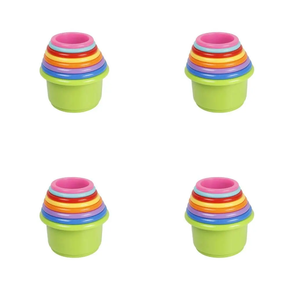 4x 8pc Cuddle Bug Baby/Toddler Stacking Fun Play Toy Cups 30x8.4cm Assorted