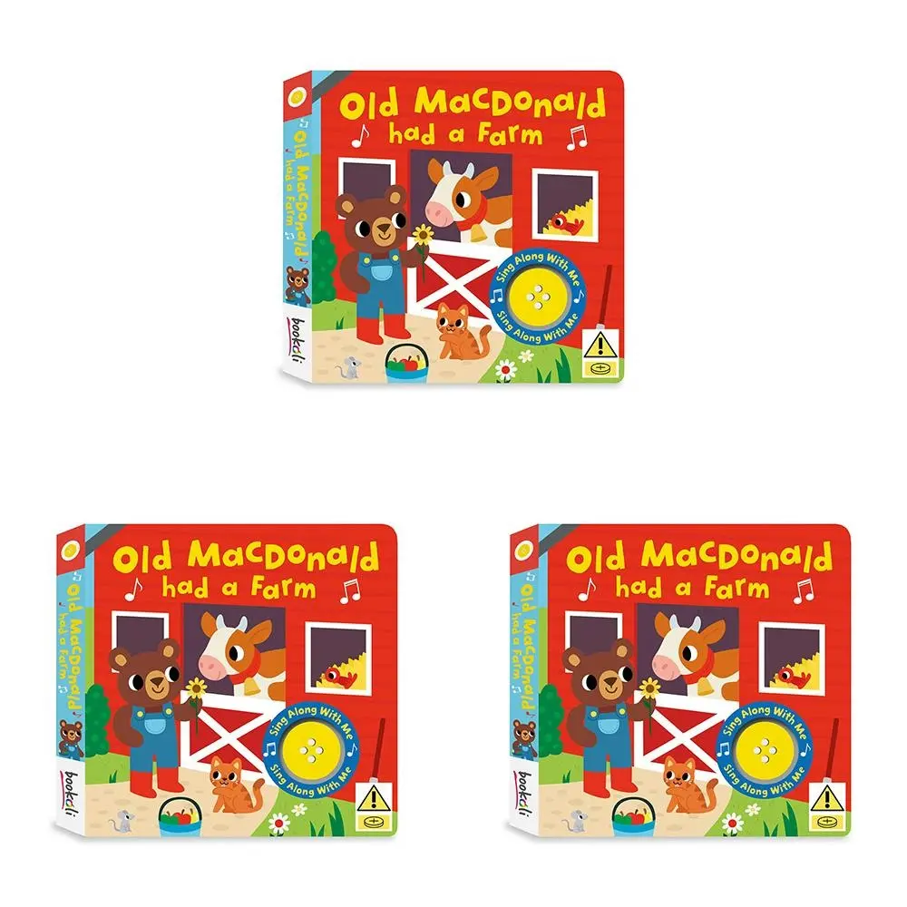 3x Bookoli Old Macdonald Sing Along Book Nursery Rhyme Sound Music Kids/Children - Entertainment