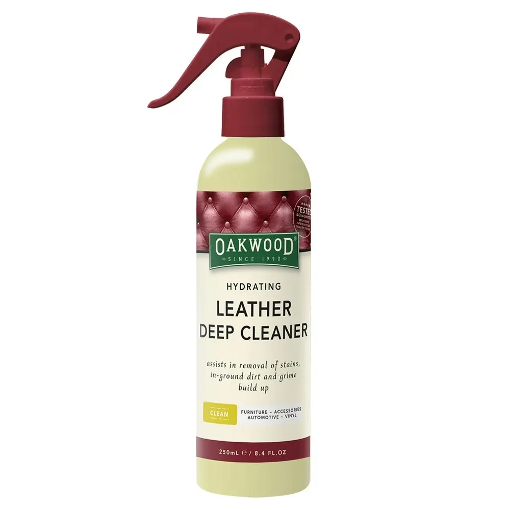 Oakwood 250ml Hydrating Leather Deep Cleaner Spray Furniture Upholstery Care - Home & Garden