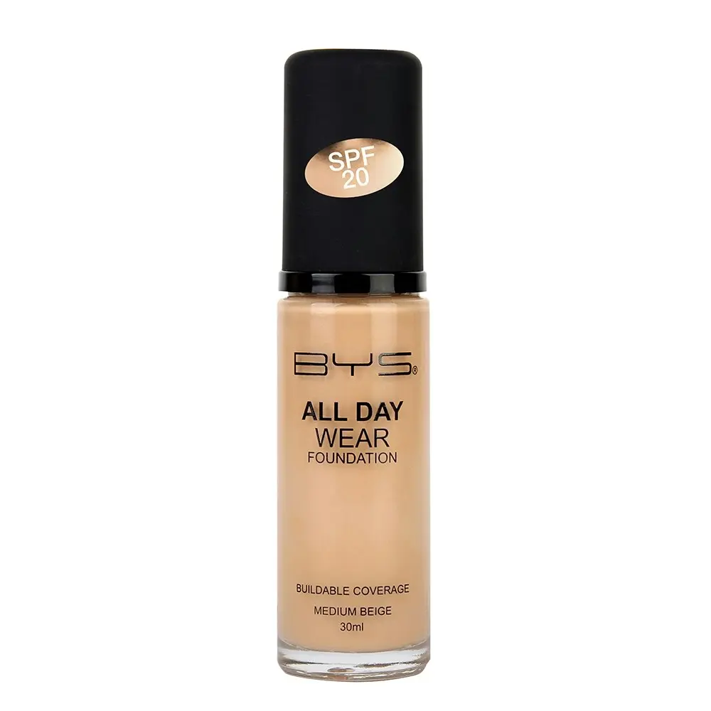 BYS 30ml All Day Wear SPF20 Liquid Foundation Makeup Face Cosmetics Medium Beige - Beauty