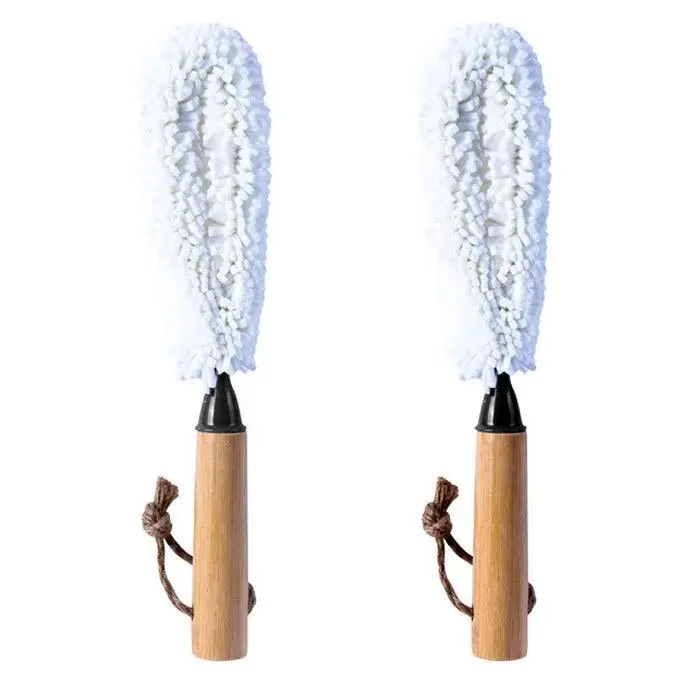 2x Clevinger 28cm Eco Bottle/Glass Cup Foam Stemware Bamboo Scrub Cleaning Brush - Home & Garden