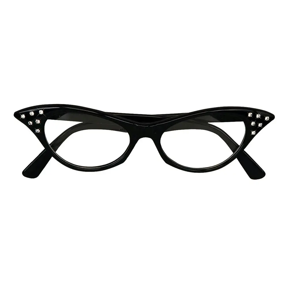 Vintage 50s Style Cat Eye Glasses Grease Fashion Party Costume One Size Black - Sports & Outdoor