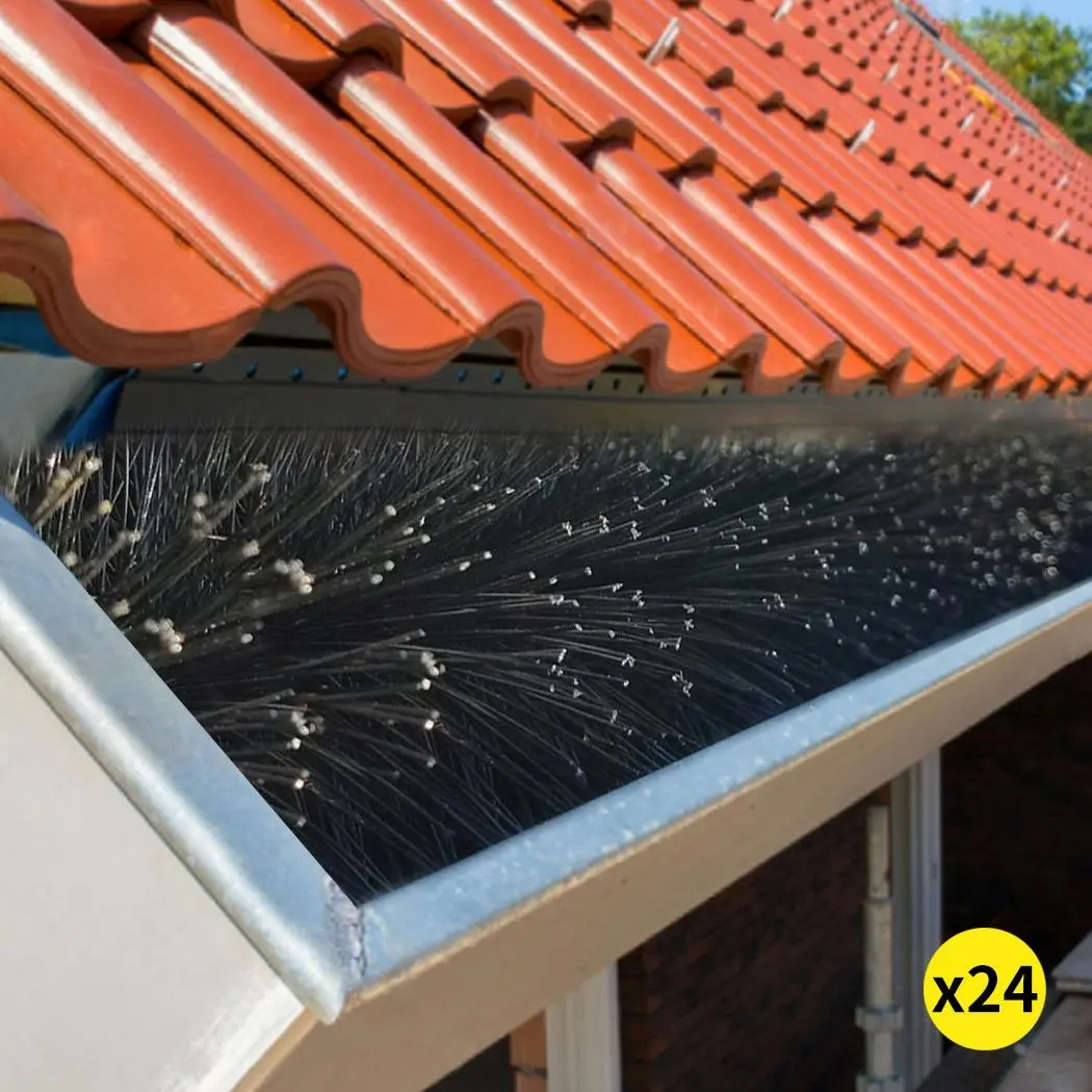 Lambu 24Pcs Gutter Brush Guard 92x10cm Leaf Twigs Filterr Heavy Duty Home Garden - Home & Garden