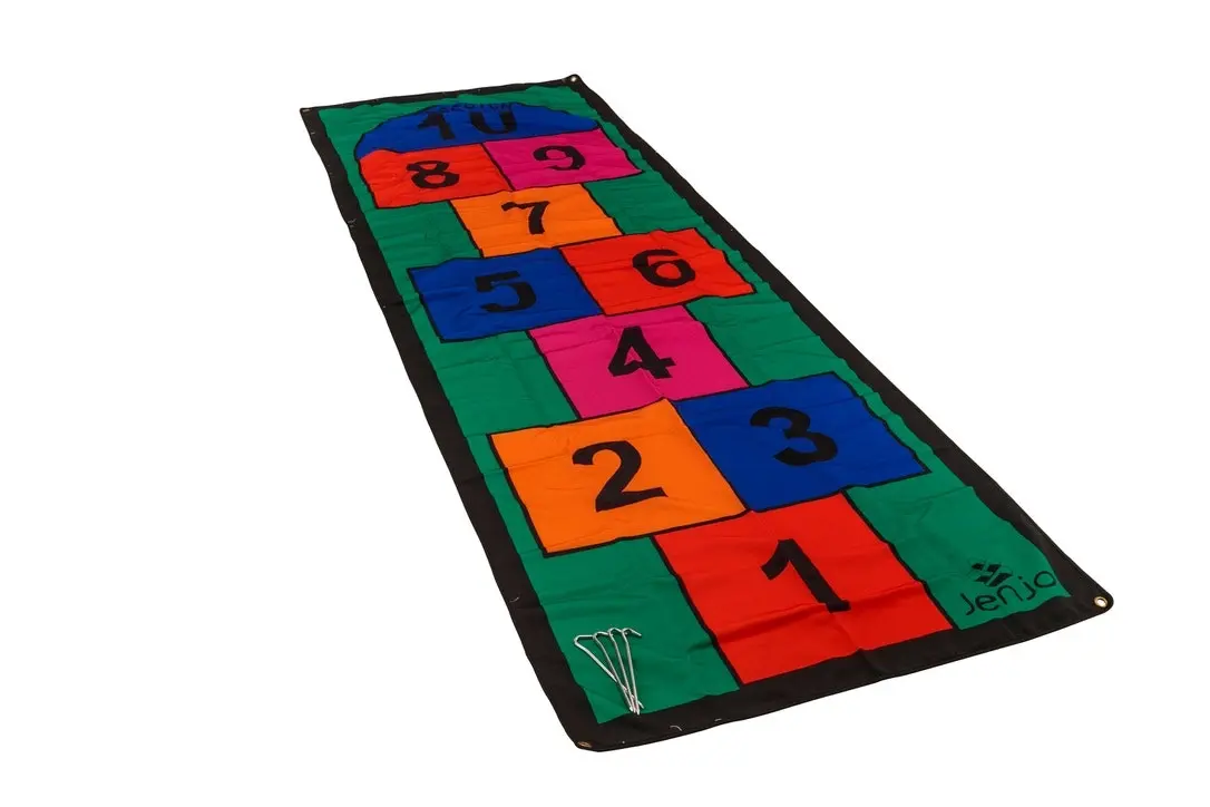 Colourful 3m Length Hopscotch Mat w/ Pegs - Sports & Outdoor