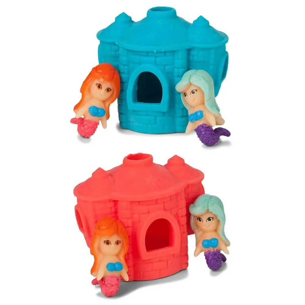 2x Fumfings Novelty 7cm Stretchy Mermai/ Castle 3y+ Figure Toy Kids/Toddler Asst - Toys & Games