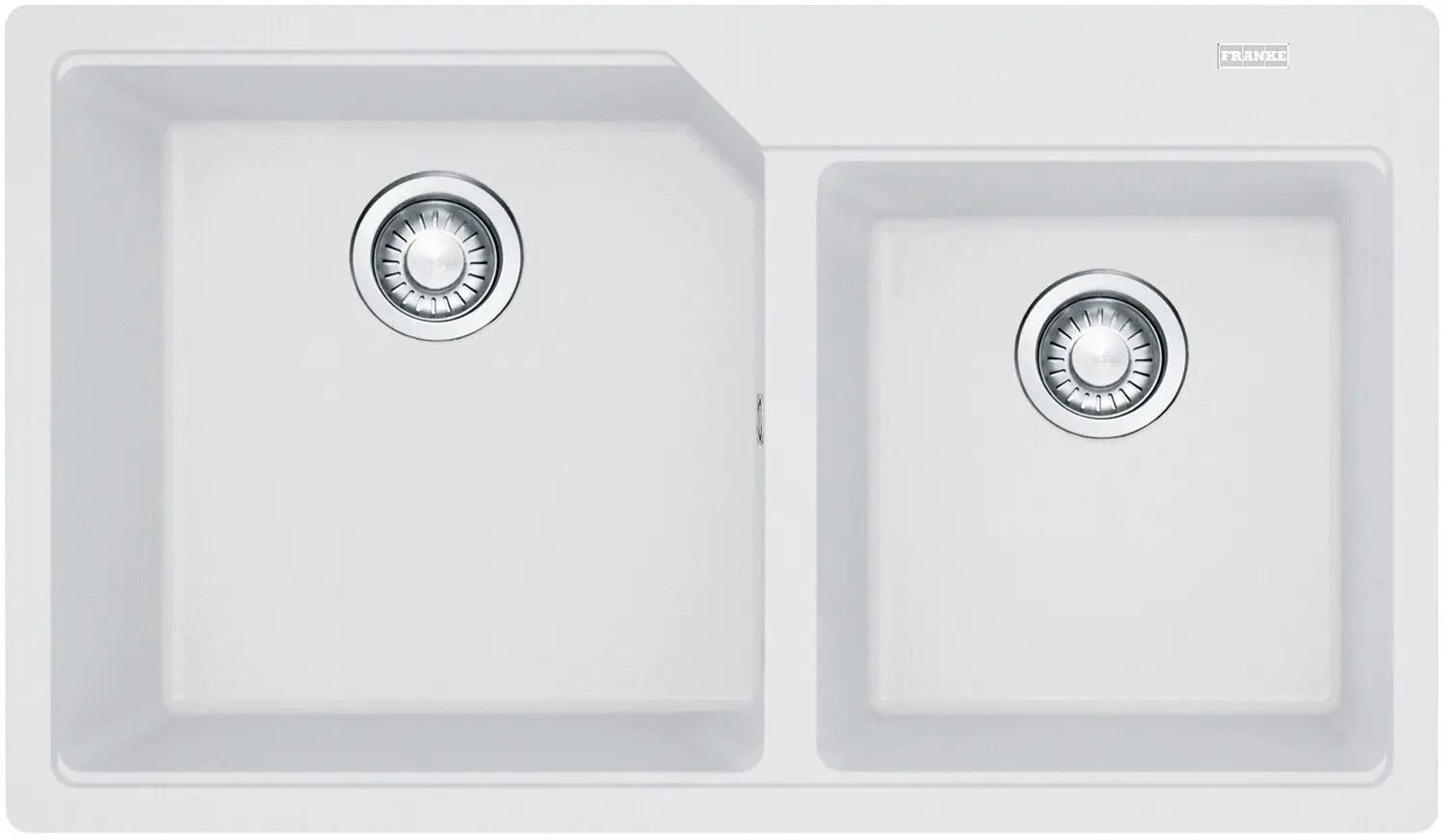 Franke Urban Granite 1 and 3/4 Bowl Topmount Sink Polar White - Hardware