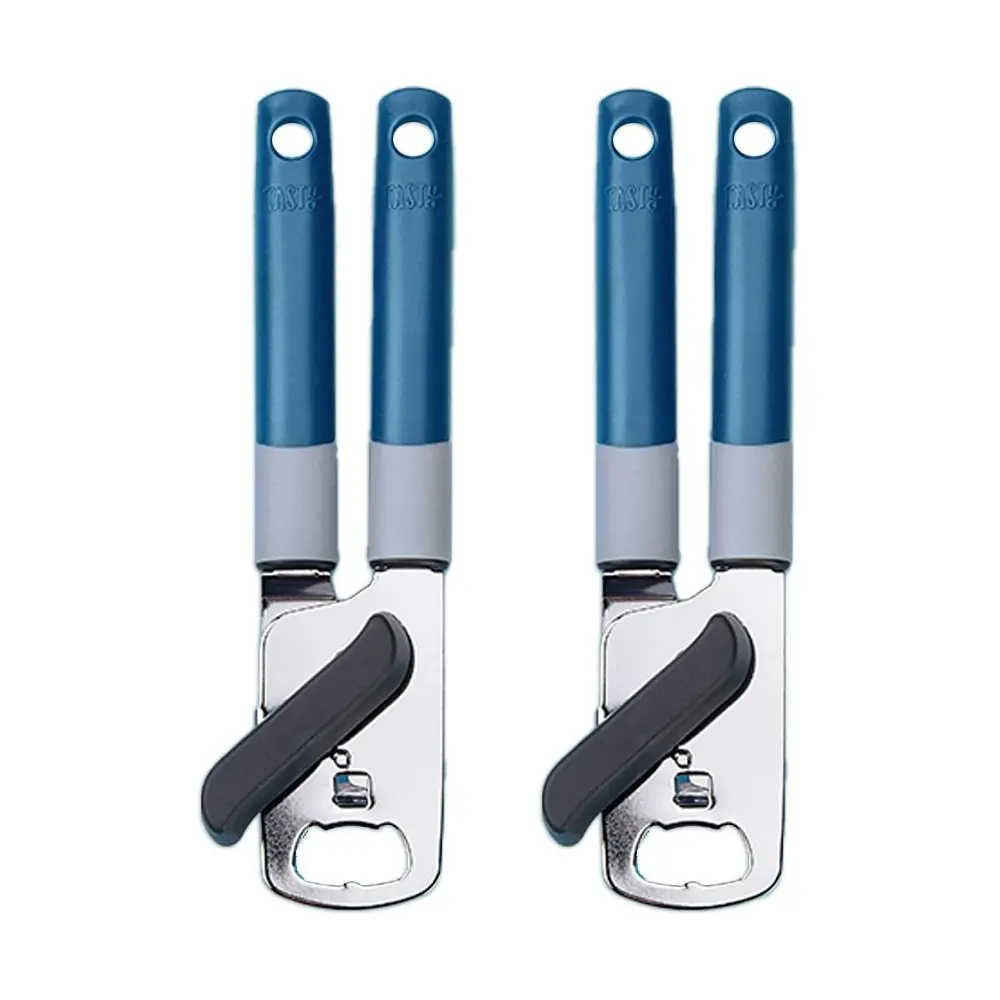 2x Tasty Stainless Steel Manual Can/Bottle Opener Kitchen Utensil 26cm BLU/SLV - Home & Garden