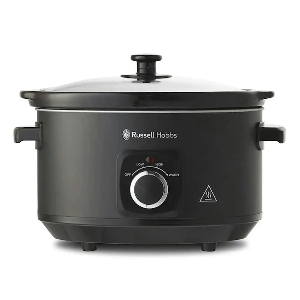 Russell Hobbs RHSC4A Electric 4L Slow Cooker/Ceramic Bowl Pot w/ Lid Matte Black - Home & Garden