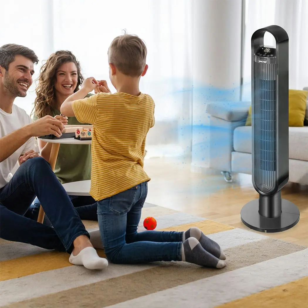Spector Portable Bladeless Tower Fan 100cm Oscillating Remote Control LED Touch - Home & Garden