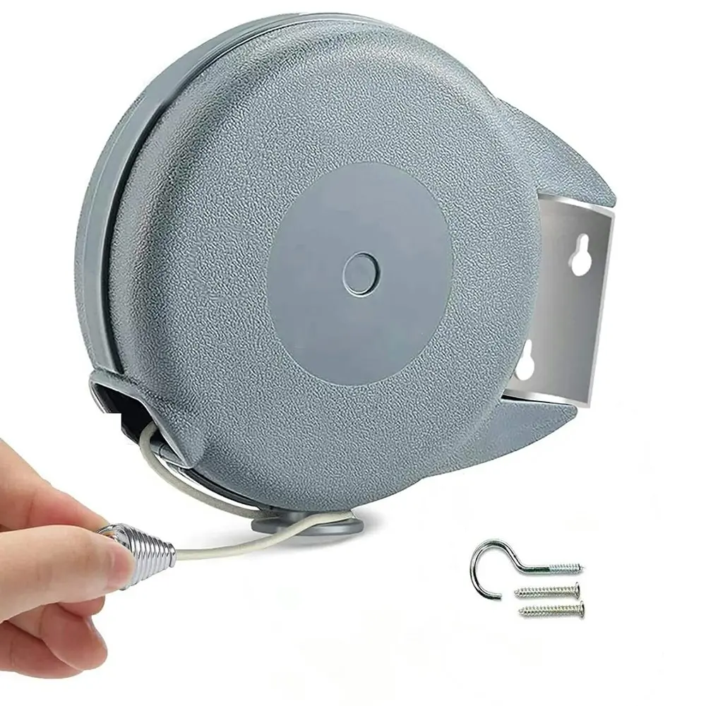 Retractable Clothesline PVC Wall Mount Clothes Line Retractable Laundry Line - Home & Garden