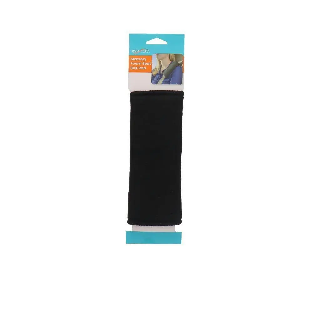 High Road Memory Foam 8x31cm Car Seat Belt Pad Shoulder Cushion Deluxe Black - Automotive