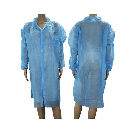 Livingstone Isolation Gown Long Sleeve One Touch Hook Loop Fastener Button w/o Pocket Extra Large Blue 100 Carton - Commercial