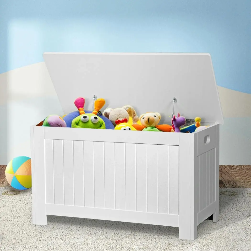 Levede Kids Toy Box Storage Chest Cabinet Container Clothes Organiser White - Furniture
