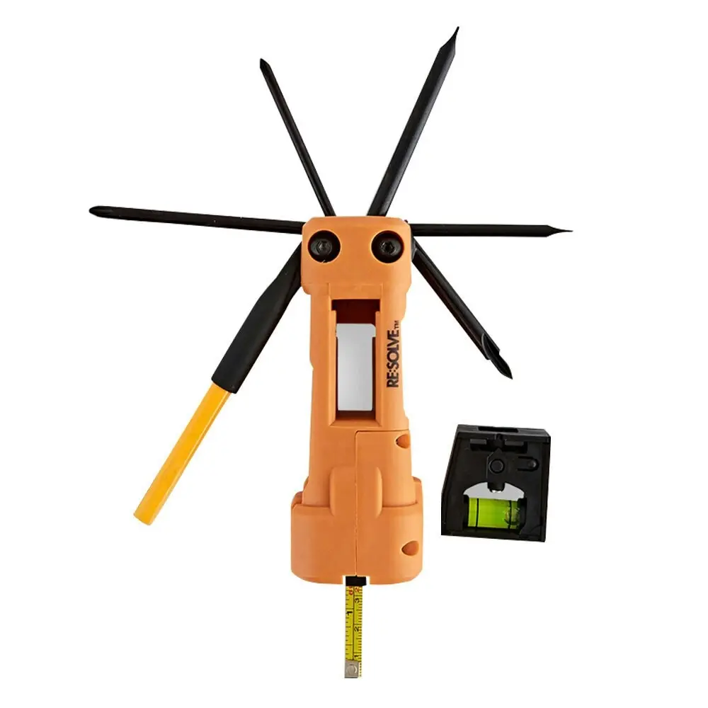 10pc Resolve Home Pocket MultiTool Set Screwdriver/Philips/Level/Stud Finder Kit - Hardware