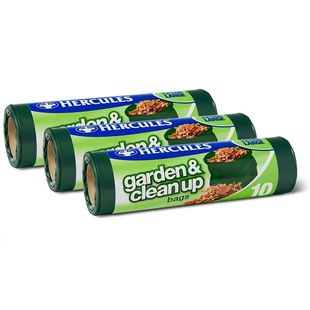 30pc Hercules Garden Green Waste Clean Up Bags 90L Rubbish Trash Bin Plastic Bag - Home & Garden