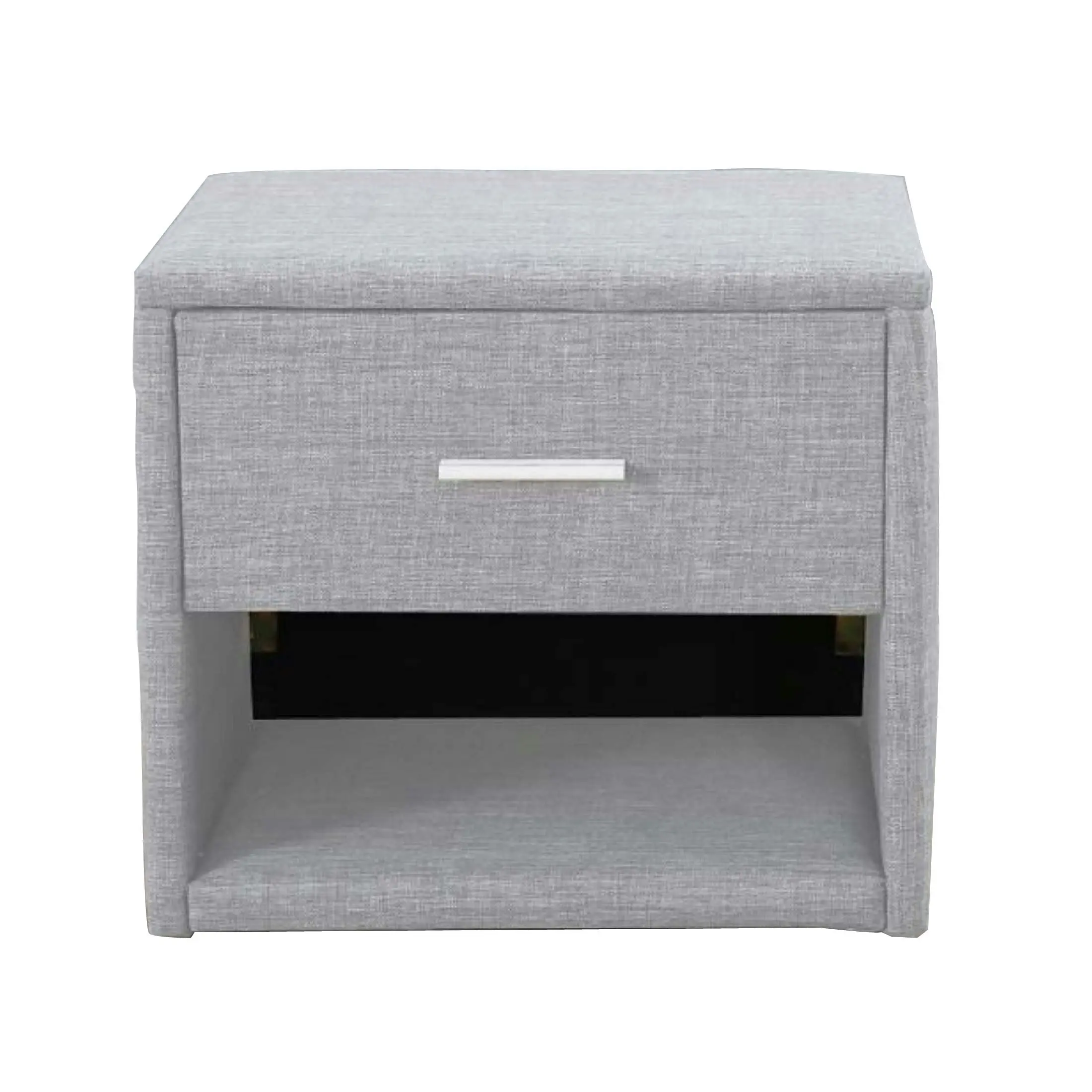 Nicole Fabric Bedside Table with LED light - Furniture