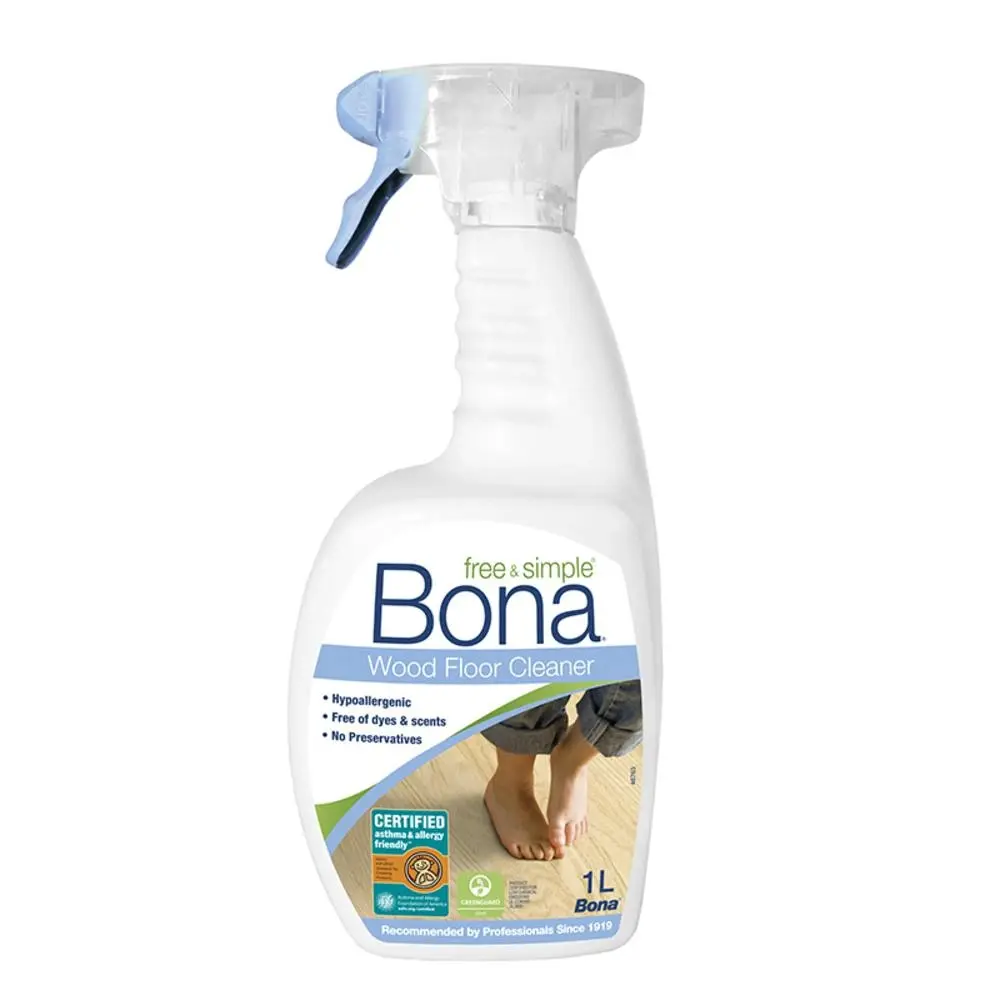 Bona 1L Hypoallergenic Wood/Timber Floor Cleaner Spray Maintenance/Cleaning - Home & Garden