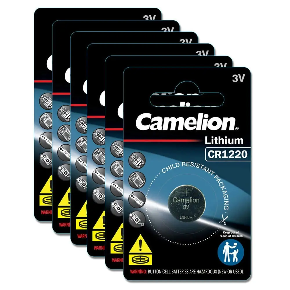 6x Camelion Lithium 1220 Button Cell 3V Batteries For Calculator/Watch/Car Keys - Electronics