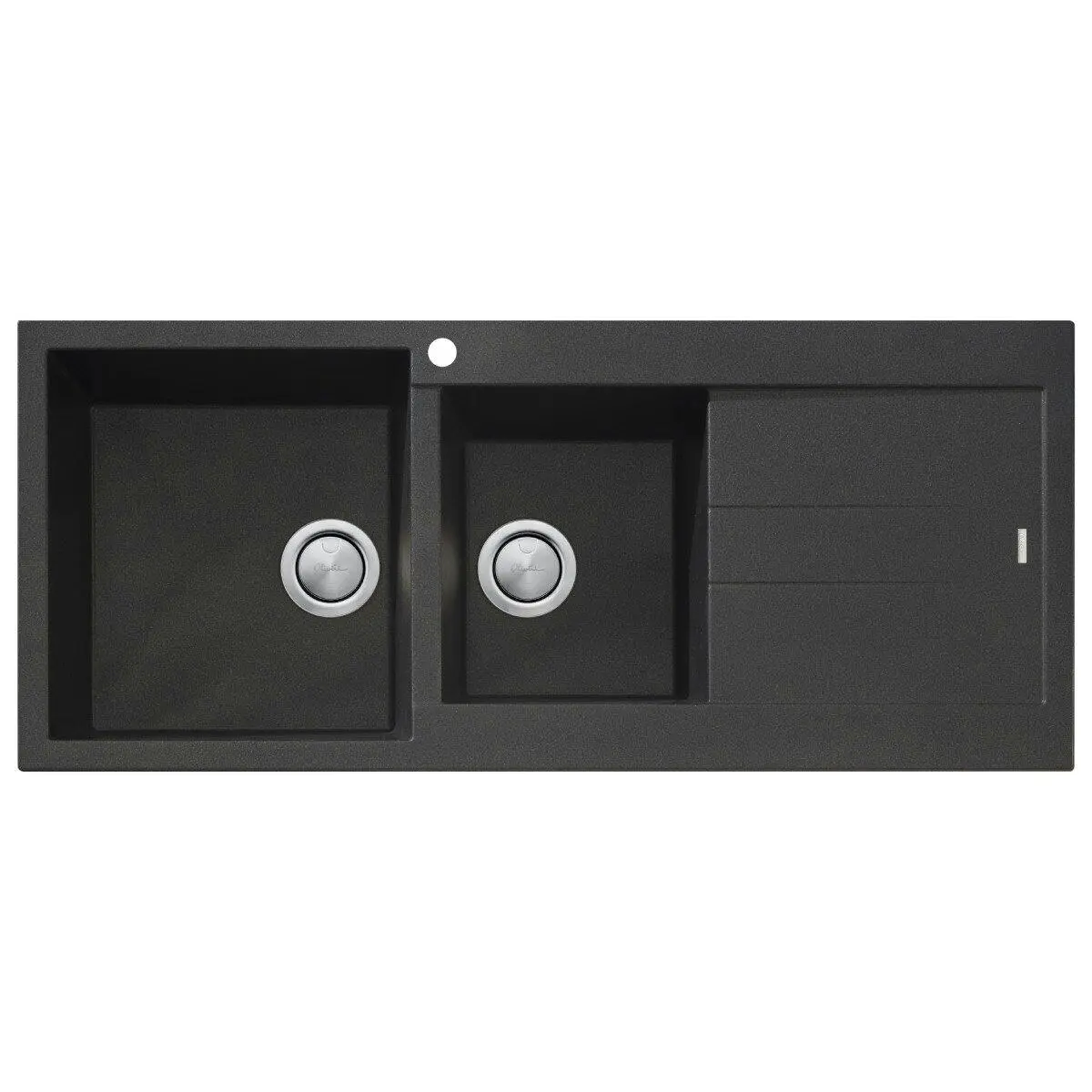 Oliveri Santorini Left-Hand Basin 1 & 3/4 Basin And Drainer - Black
