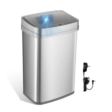 Nine Stars ONTSL Nova Series Odor Neutralizing Trash Can - Silver ONT5081SL