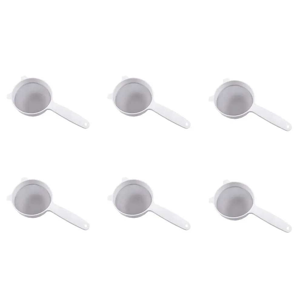 6x Appetito Stainless Steel Mesh Plastic Kitchen Strainer 12.5cm Dia. White - Home & Garden