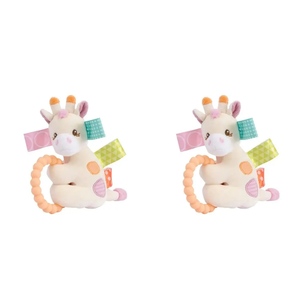 2x Mary Meyer Taggies Tilly Giraffe 13cm Teether Rattle Toy Baby Kids 0+ PNK