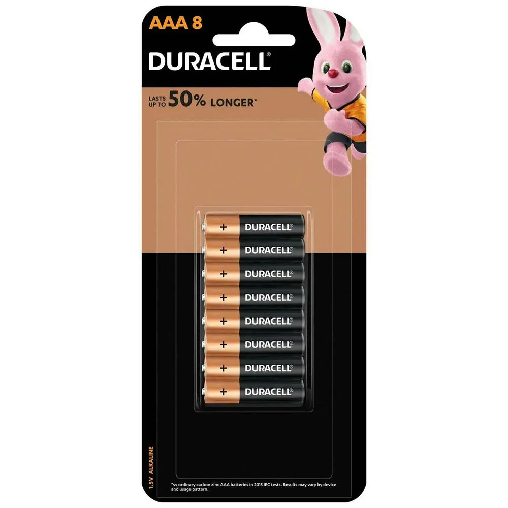 8pc Duracell Coppertop AAA Size Alkaline Battery Single Use Batteries - Electronics