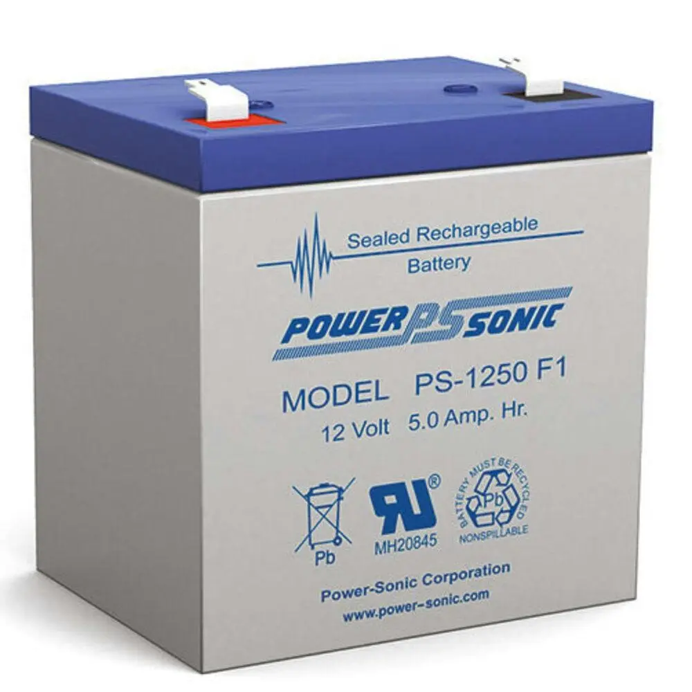 Powersonic PS1250 12V 5AMP SLA Rechargeable Battery F1 Terminal Sealed Lead Acid - Automotive