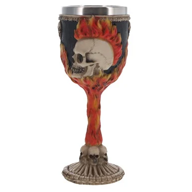 Treasure Cove P784248 Skull With Flaming Mohawk Goblet