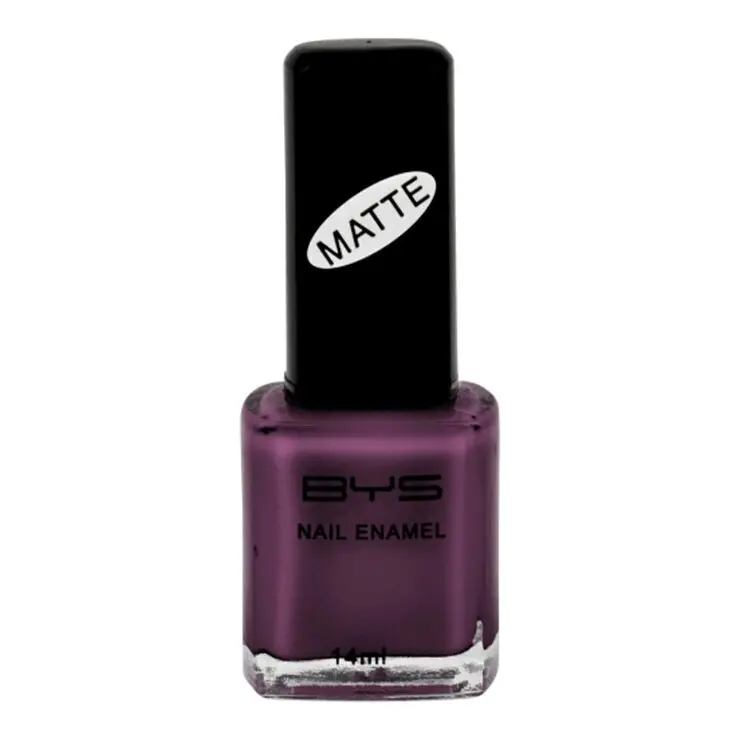BYS Matte Black Cherry Nail Polish Enamel Lacquer Lasting Quick Dry 14ml Purple - Beauty