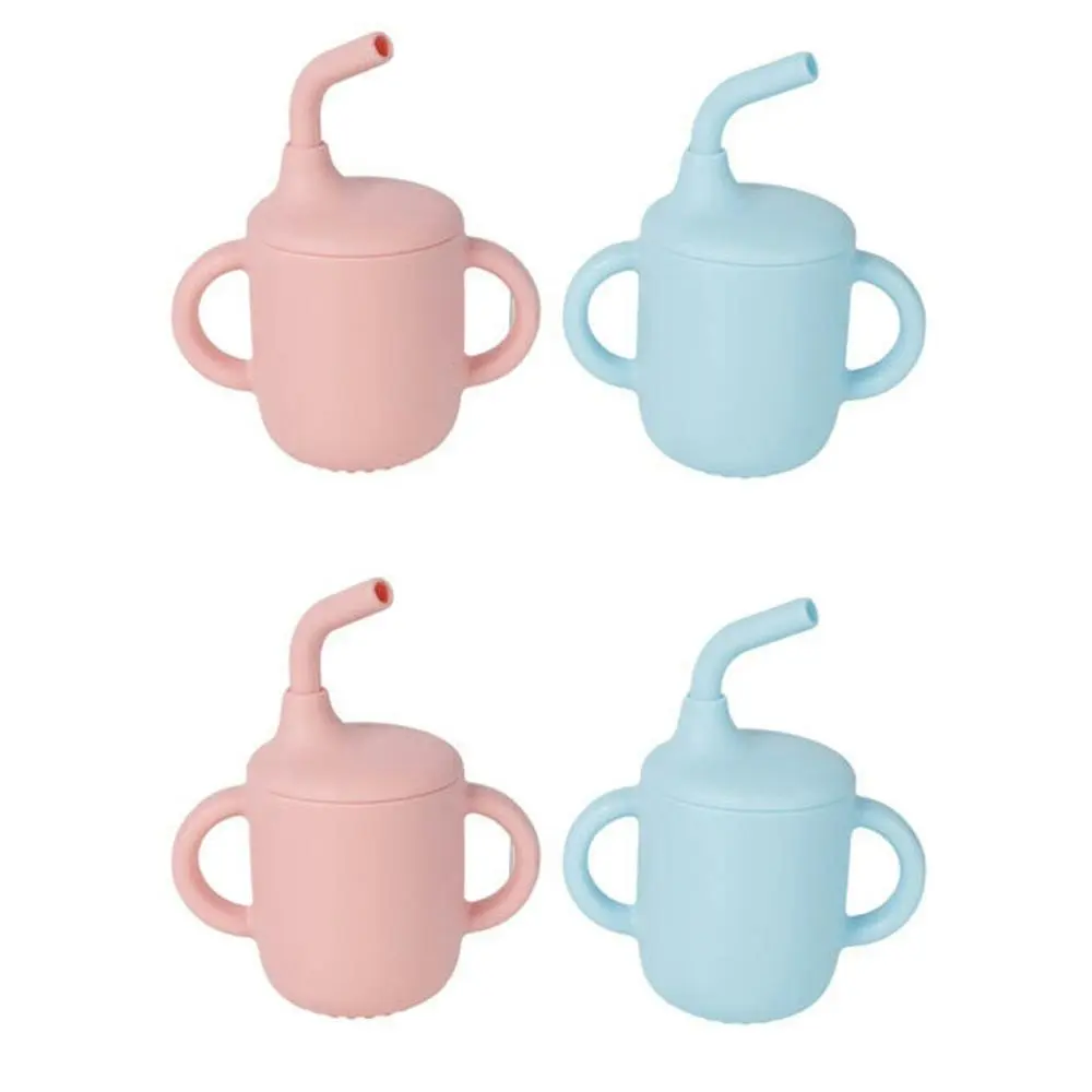 4x Cuddle Bug Baby/Toddler Silicone Training Sippy Cup 180ml w/ Straw Pink/Blue