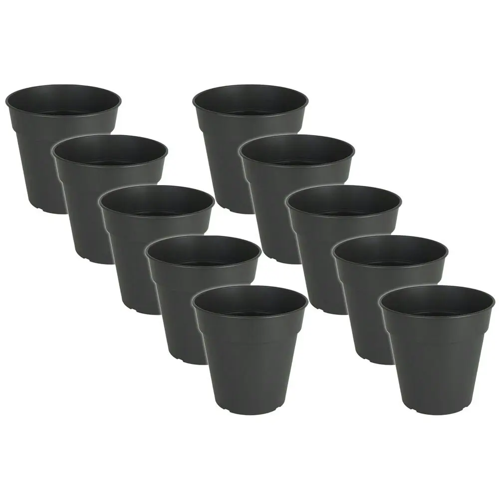 10x Artevasi Madagascar Plastic Indoor/Outdoor Garden Pot 7.5x7.3cm Anthracite - Home & Garden