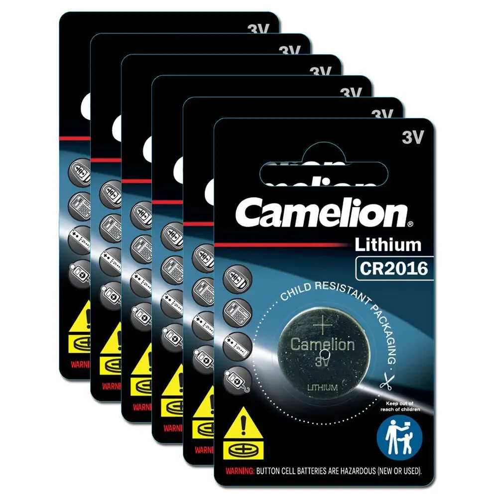 6x Camelion Lithium 2016 Button Cell 3V Batteries For Calculator/Watch/Car Keys - Electronics
