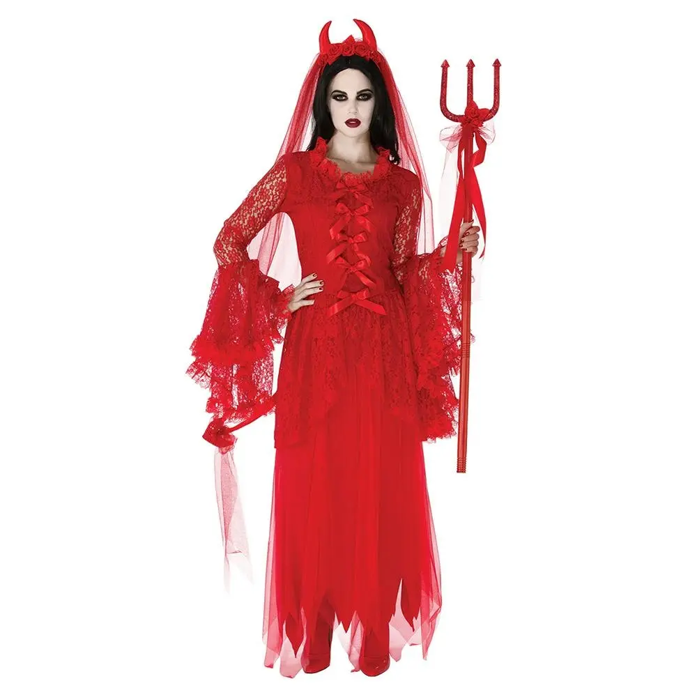Villainous Veil Women Headpiece Adult Scary Dress Up Party Head Costume Red - Sports & Outdoor