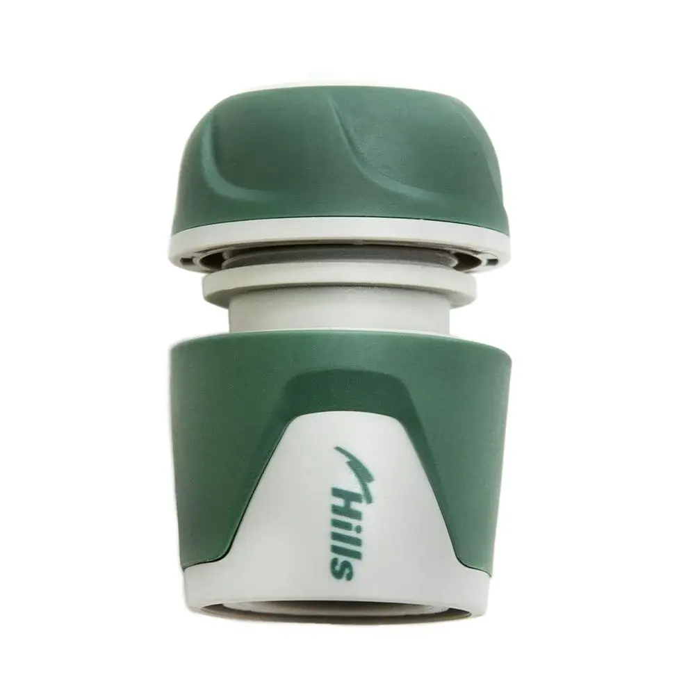 HILLS Hose Tap Adaptor Quick Connection Fitting 12mm With Soft Grip Green/Grey - Home & Garden